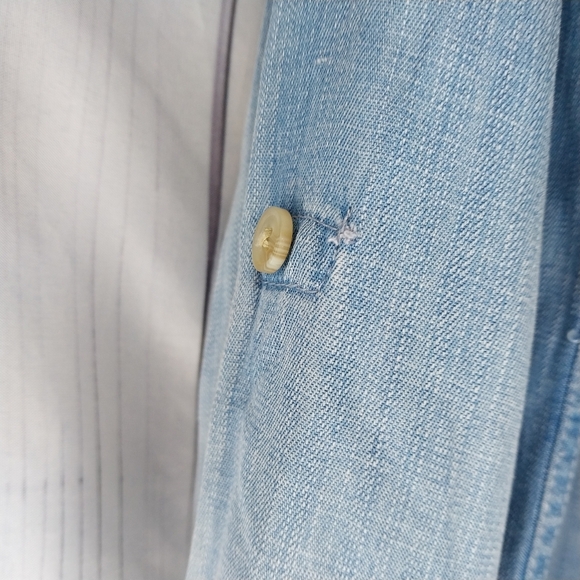 Thread And Supply Chambray Light Blue Denim Button-Up Shirt NWT - Picture 9 of 16